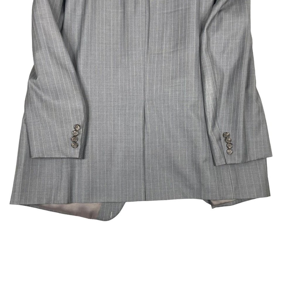🦋Lauren Ralph Lauren Men's Gray Pinstriped Wool Coat 46R(S) - Picture 5 of 8